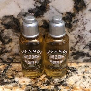 Set of 2 L'Occitane Amande Shower Almond Oil Mini Travel Size Bundle
